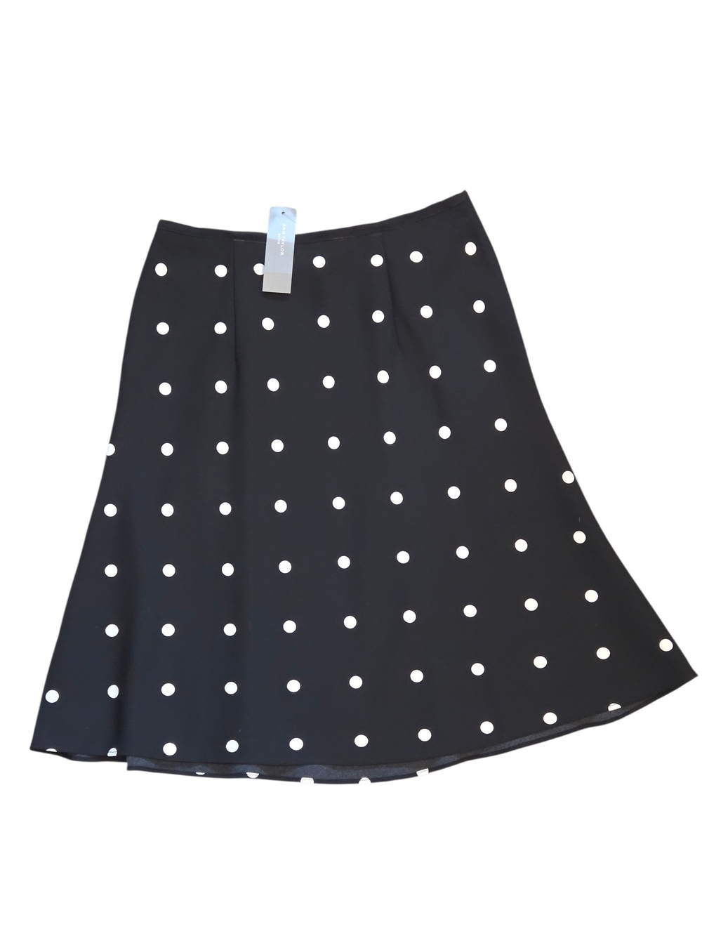 Ann Taylor Black and White Polka Dot Midi Skirt